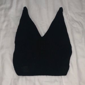 Topshop Black Knit Cropped Tank US 2